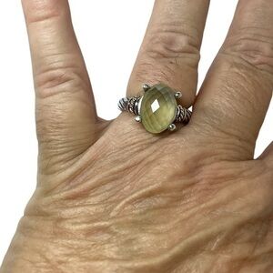 Sterling silver 14k yellow citrine designer ring